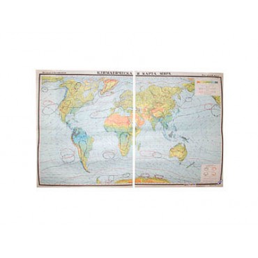 Учебная карта "Климатическая карта мира" (матовое, 2-стороннее лам.)