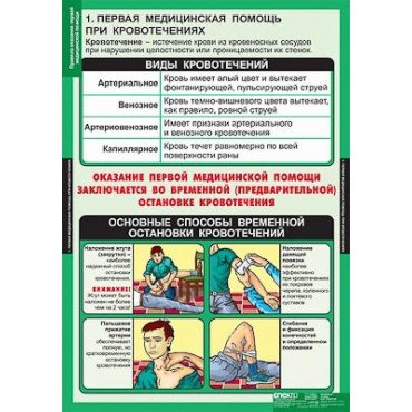 Таблицы демонстрационные "Правила оказания первой медицинской помощи"